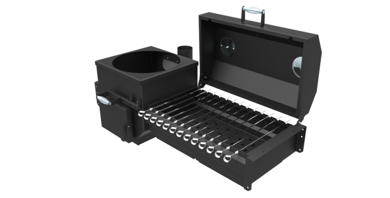 Utschak-Mangal mit Grilldeckel und Edelstahlrost - Comfort Lift Air "Iskander" 400